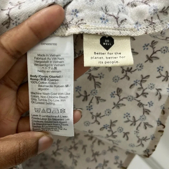 NWT Madewell Flannel Cream Pull-On Floral Tiered Mini Skirt Sz S - Picture 7 of 9